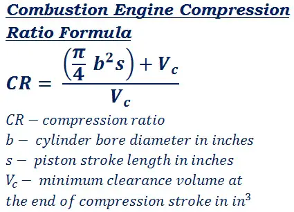 formula to calculate combustion engine compression ratio