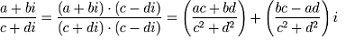 Complex Numbers Division Conjugate Formula