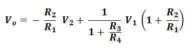 Instrumentation Amplifier Output Voltage calculation & Formula