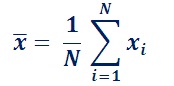 formula to calculate sample or population mean