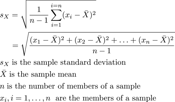 sample standard deviation formula